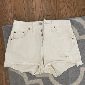 White Levis jean shorts